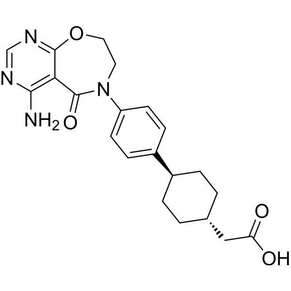 反式-4-[4-(4-氨基-7,8-二氢-5-氧代嘧啶并[5,4-f][1,4]氧氮杂卓-6(5H)-基)苯基]环己烷乙酸